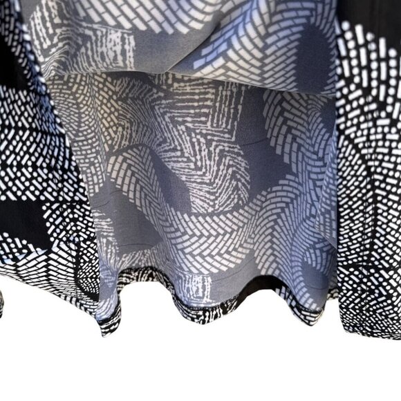 Jaclyn Smith Womens Black & White Patterned Beaded Cuff Long Sleeve Blouse 3X - Picture 10 of 10